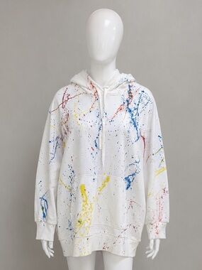 $298 retail - ATM Anthony Thomas Melillo  hand painted - oversized hoodie